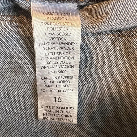 Democracy Jeans Womens 16 ab Technology Stretch Blue Denim Work School - Picture 9 of 9